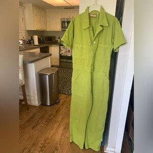 Big Bud Press Gross Green Short Sleeve Jumpsuit, Size Large
